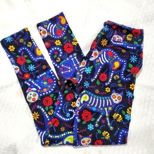 Girls Skeleton Leggings Halloween size S/M & L/XL NWT Red Yellow Blue Black